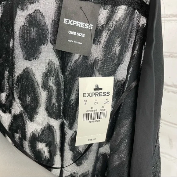 EXPRESS Black Burn Out Leopard Kimono One Size - Picture 15 of 16